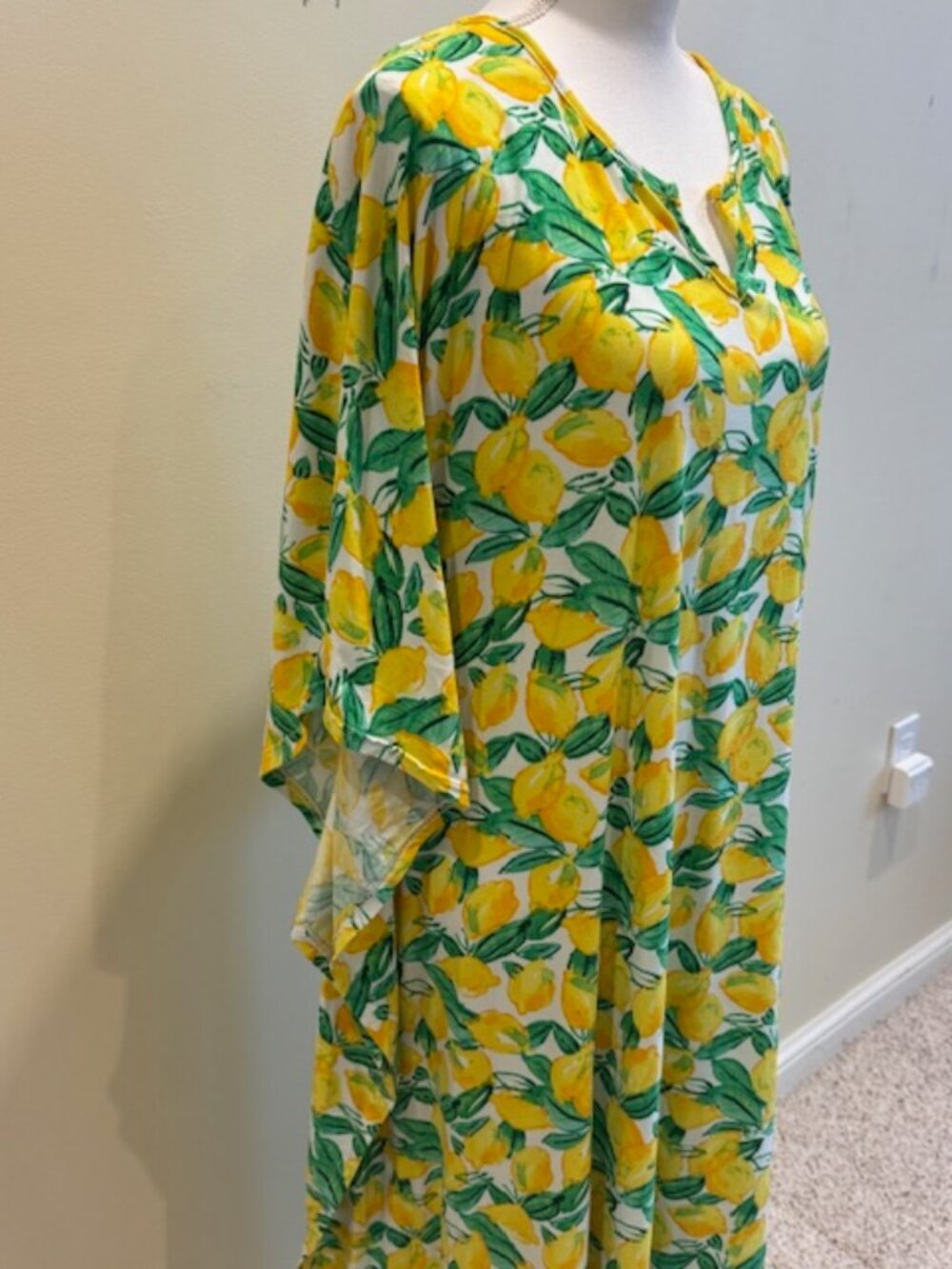 Gabriella Vibrant Lemon Caftan - One Size - Picture 2 of 7
